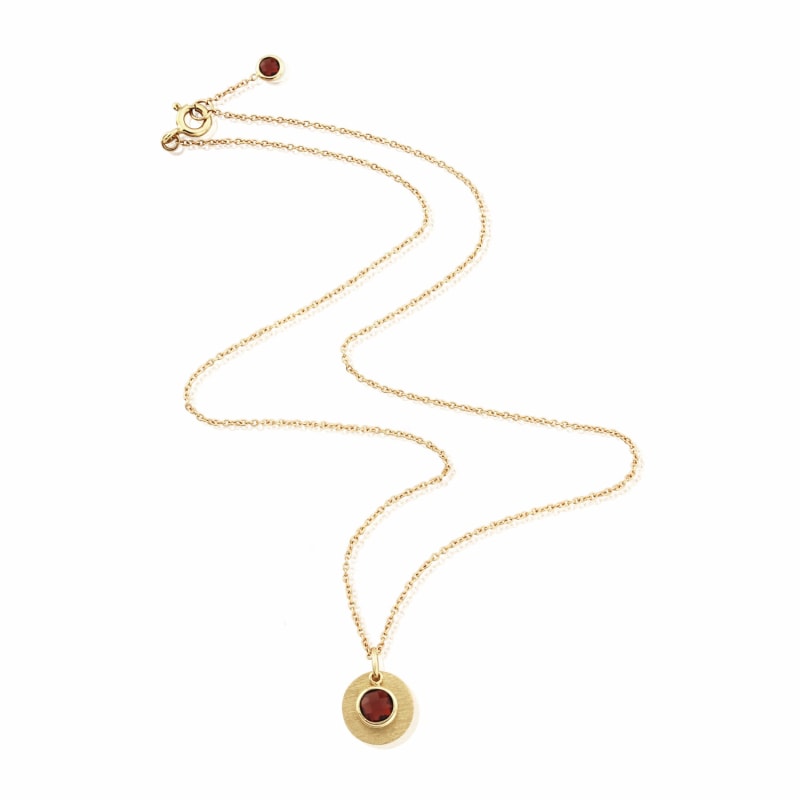 Thumbnail of Bali 9Ct Gold January Birthstone Necklace Garnet image