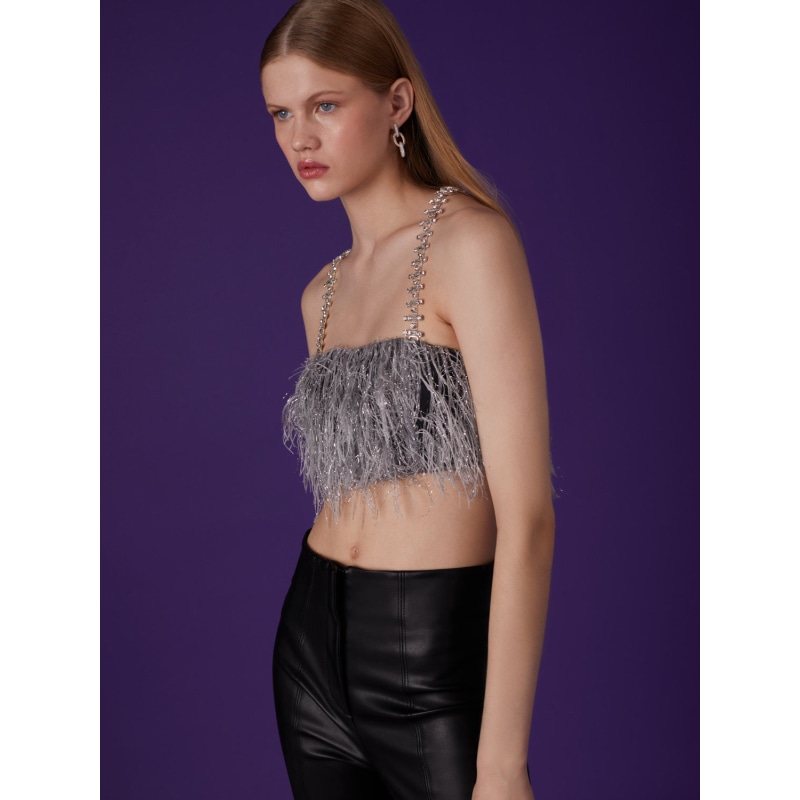 Green Strapless Crop Top, NOCTURNE