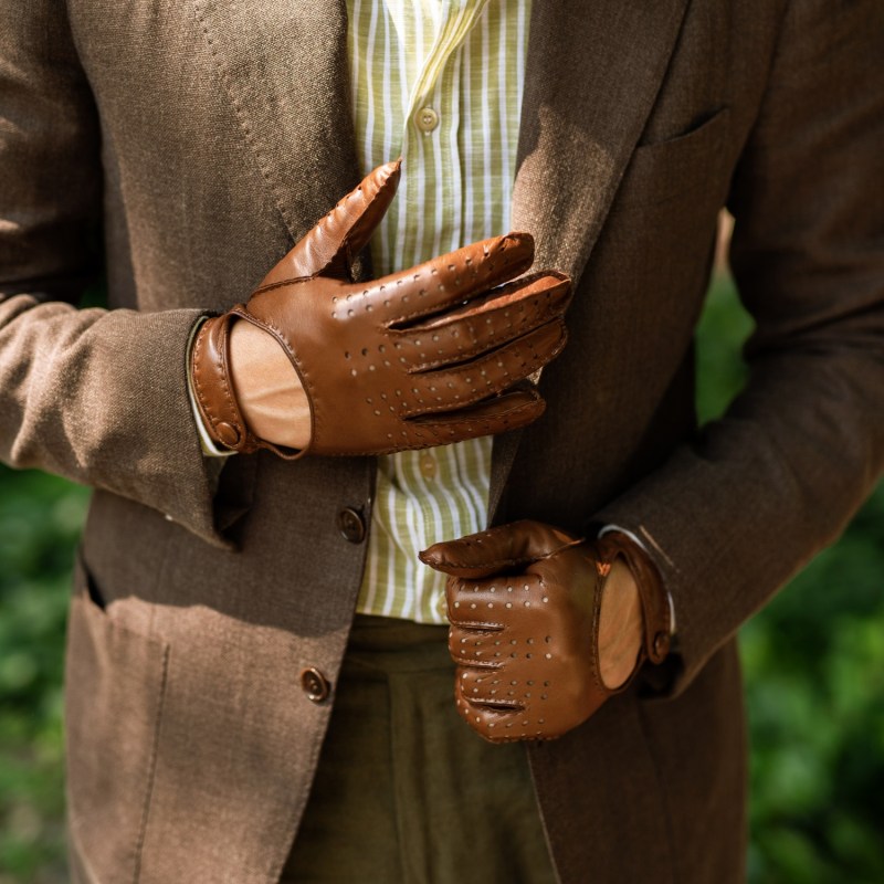 Thumbnail of Monza - Nappa Leather Driving Gloves For Men - Brown image