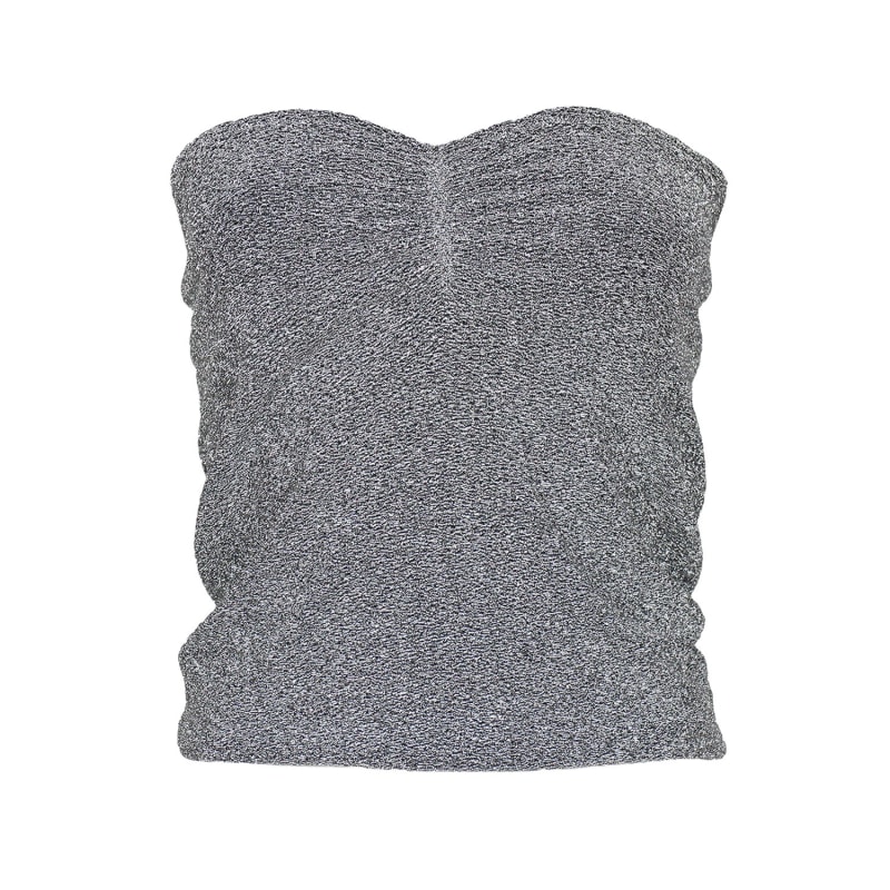 Thumbnail of Strapless Fitted Silvery Knitted Top image