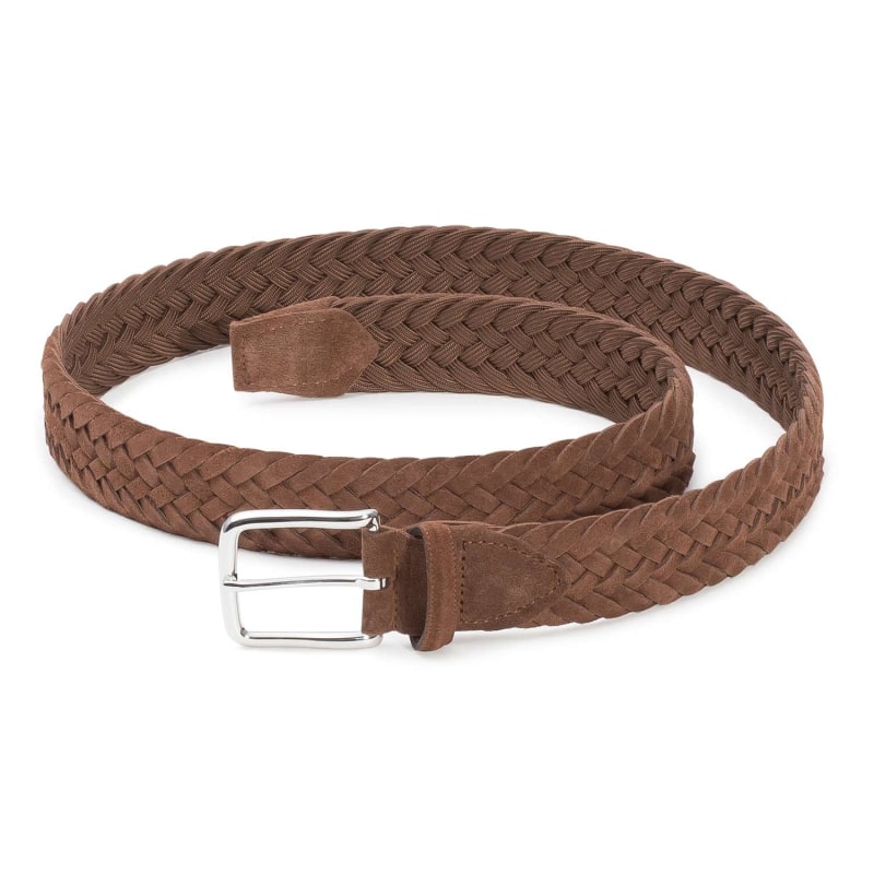 Dark Brown - Suede Braided Belt | SPIER & MACKAY