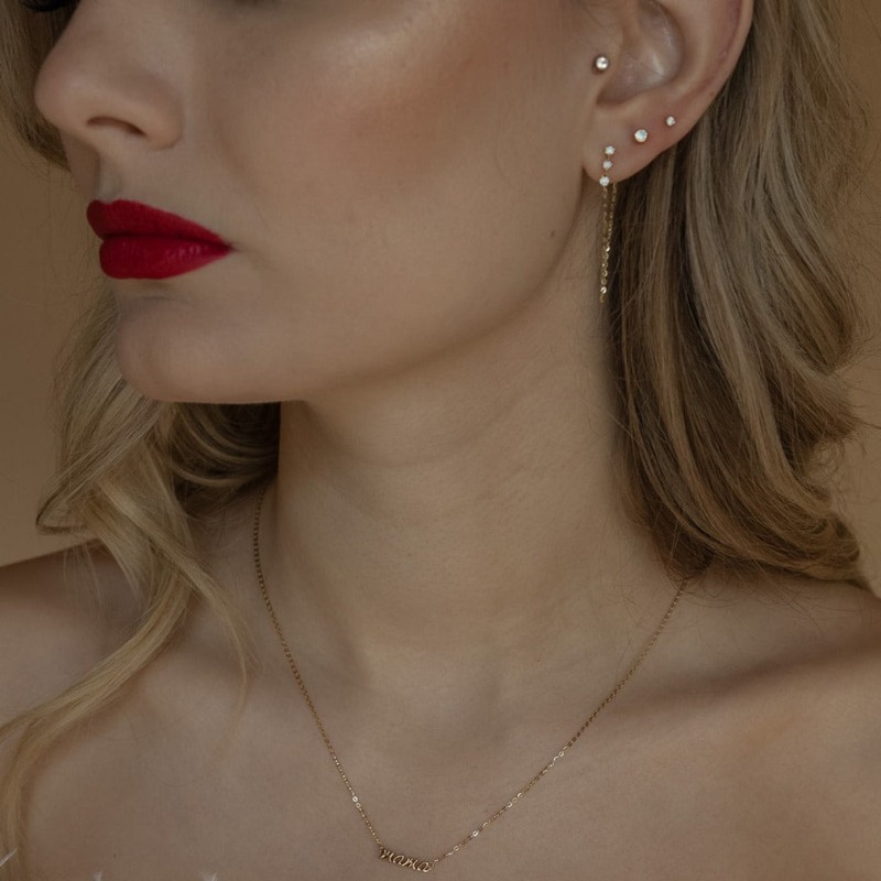 Thumbnail of Coco Earrings - 14kt Solid Gold -Moissanite Earrings - Dainty Gold Earrings image