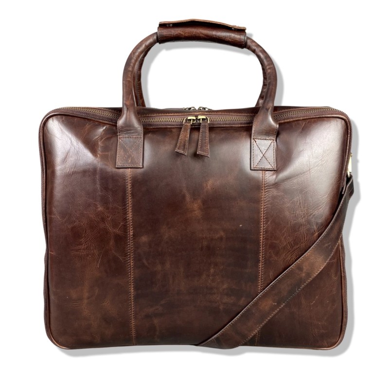 Cognac Leather Laptop Carry-All Bag by LeatherCo.