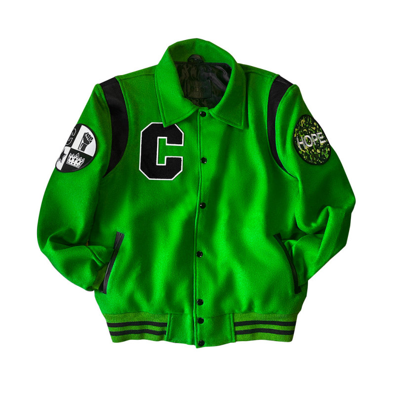 Men's Green Varsity Jacket | Extra Large | Cool Creative