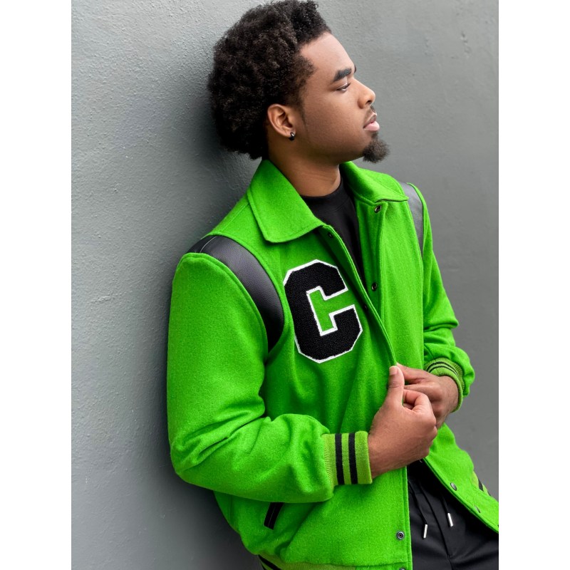 Lime green varsity sales jacket