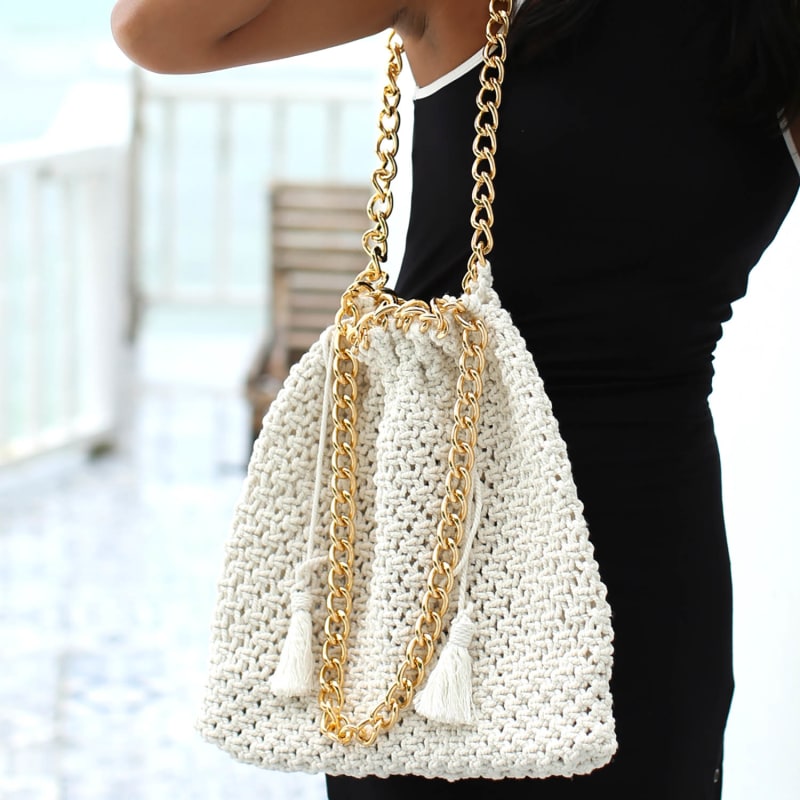 Thumbnail of Colette Macrame Beach Bag In Off-White image