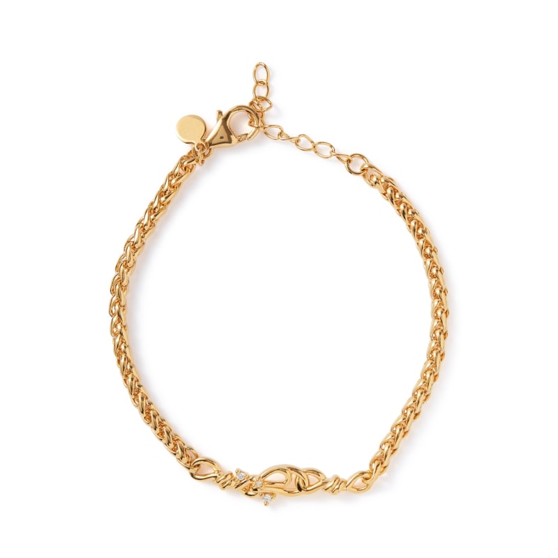 Thumbnail of Collective Heartbeat Wave Diamond Gold Bracelet image