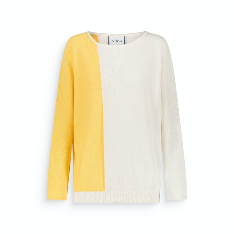 Thumbnail of Colorblock Cotton Sweater Honey Yellow image