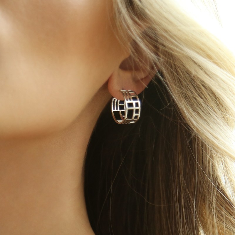 Thumbnail of Colosseo Mini Earrings - White Gold Vermeil image