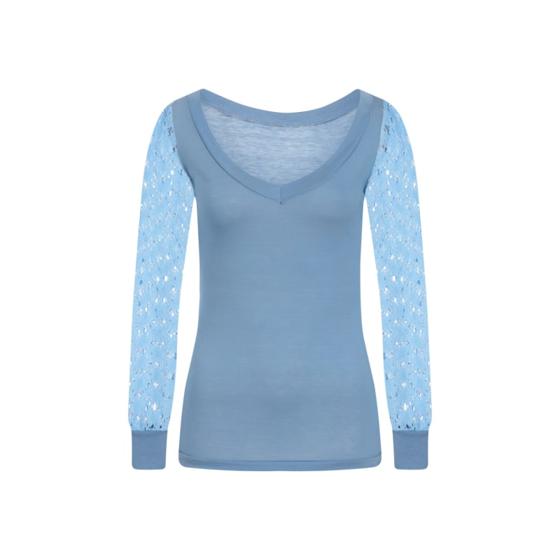 Thumbnail of Blue Lace Sleeve Top image