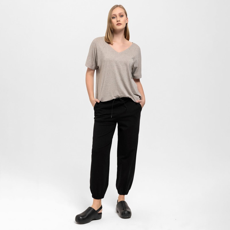 Thumbnail of Comfort Fit Pants With Pleated Ankles In Black image