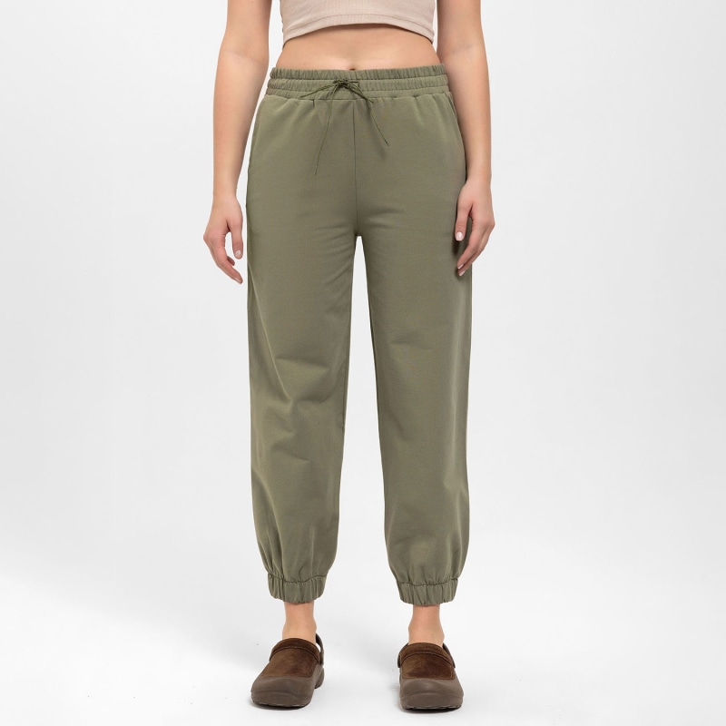 Thumbnail of Comfort Fit Pants With Pleated Ankles In Khaki image