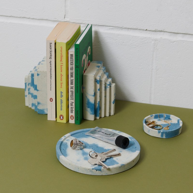 Thumbnail of Concrete Book Ends - Khaki & Mint image