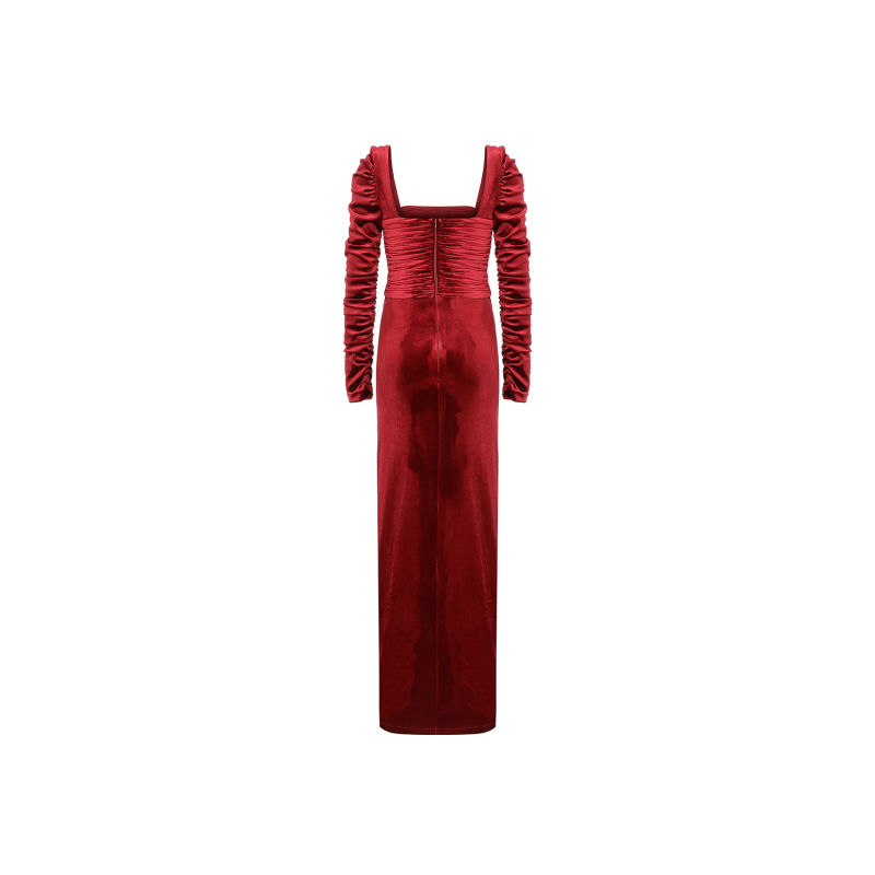 Thumbnail of Contessa Dress In Velvet Red image