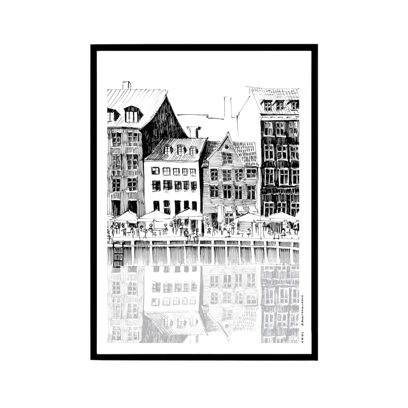 Thumbnail of Copenhagen Art Print: A Beautiful Day On Nyhavn Canal image