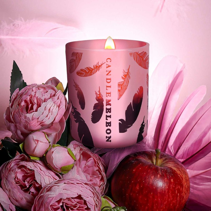 Thumbnail of Copper Feather Soy Wax Wood Wick Candle – Pink Champagne, Peony & Sandalwood 200G image