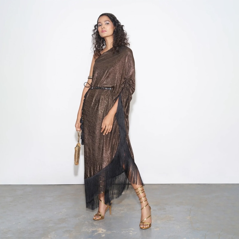 One shoulder kaftan sales