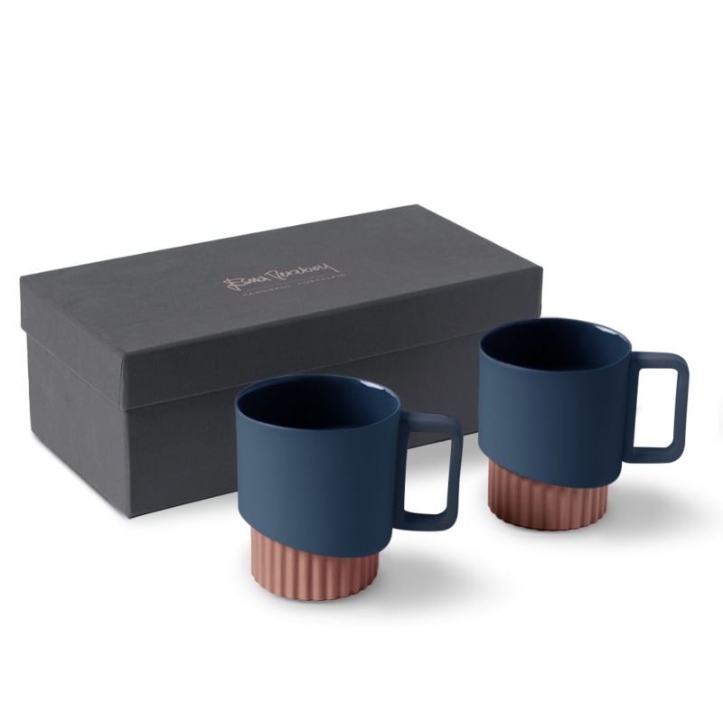 Thumbnail of Corint Mug Set Of Two Coral Ocean Colour image