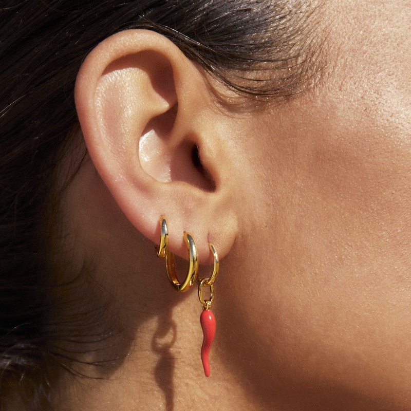 Thumbnail of Cornicello Red Charm Earrings image