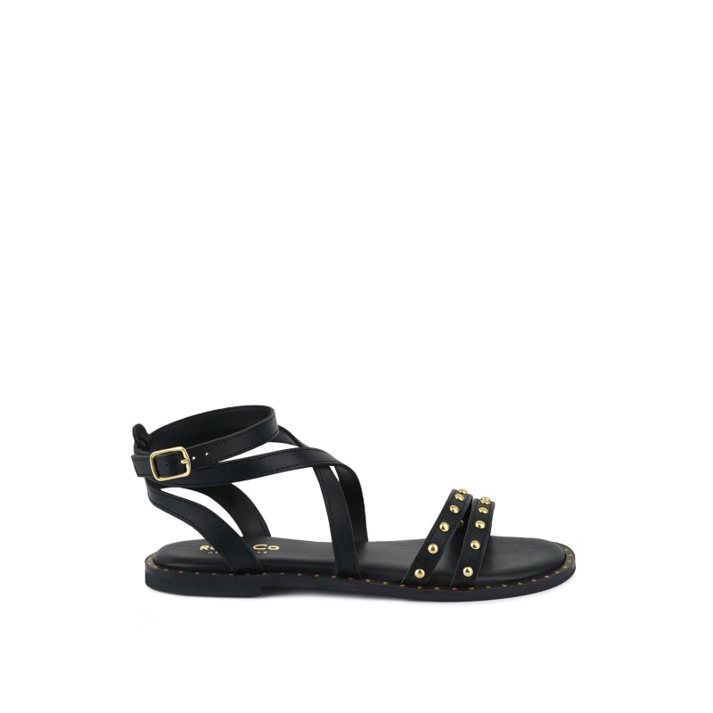 Thumbnail of Corriane Studs Embellishment Black Strappy Sandals image