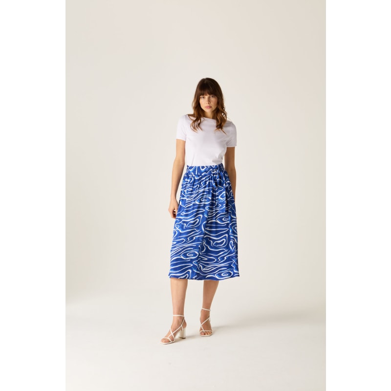 Thumbnail of Corrine Blue Wave Wrap Skirt image