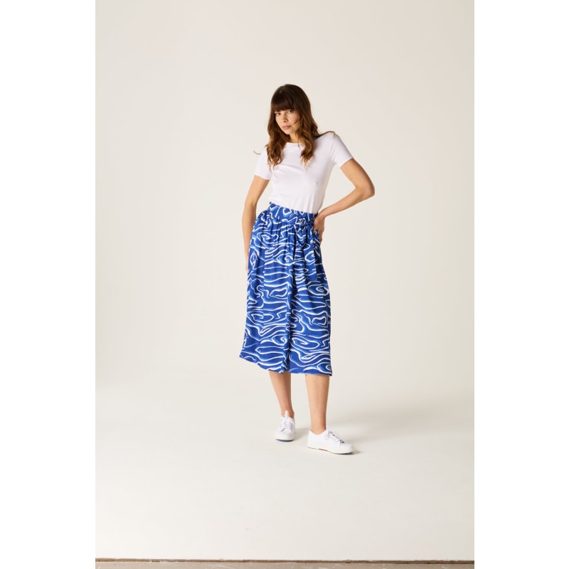 Thumbnail of Corrine Blue Wave Wrap Skirt image