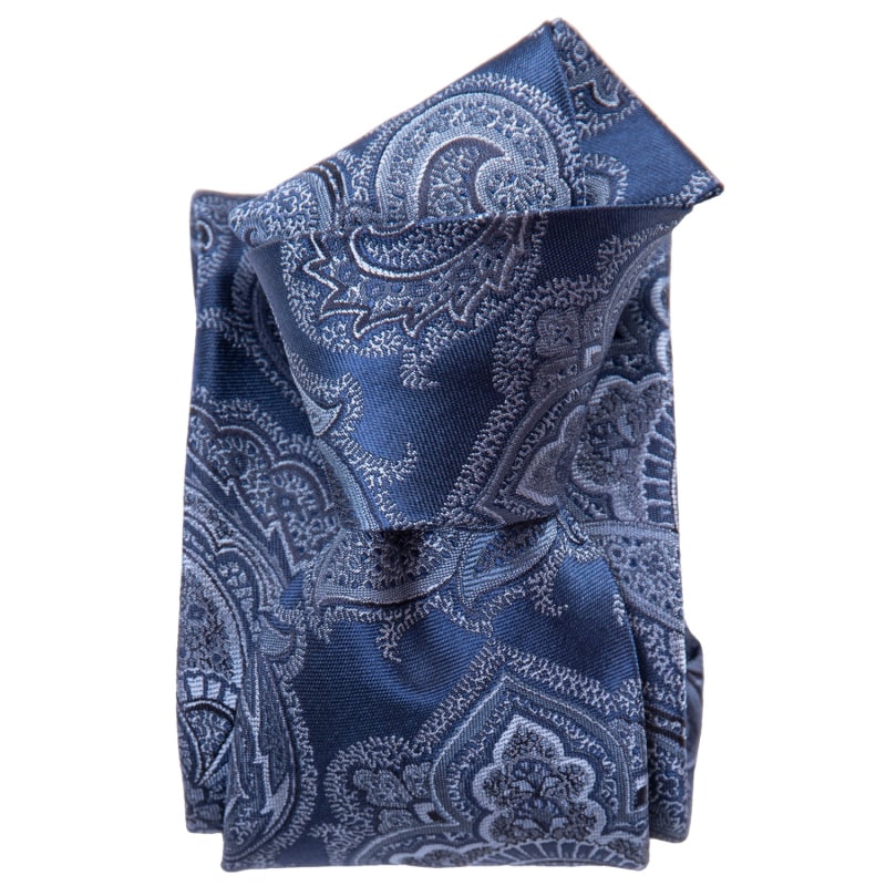 Elizabetta Mens Blue Italian Silk Scarf - Wool Lined