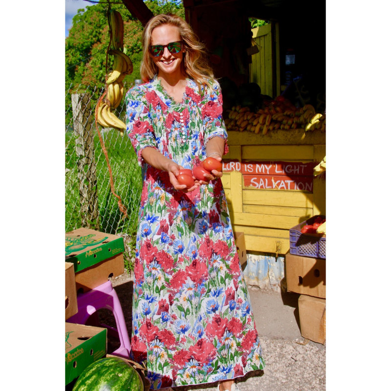 Cotton Annabel Maxi Dress In English Summer Garden by At Last