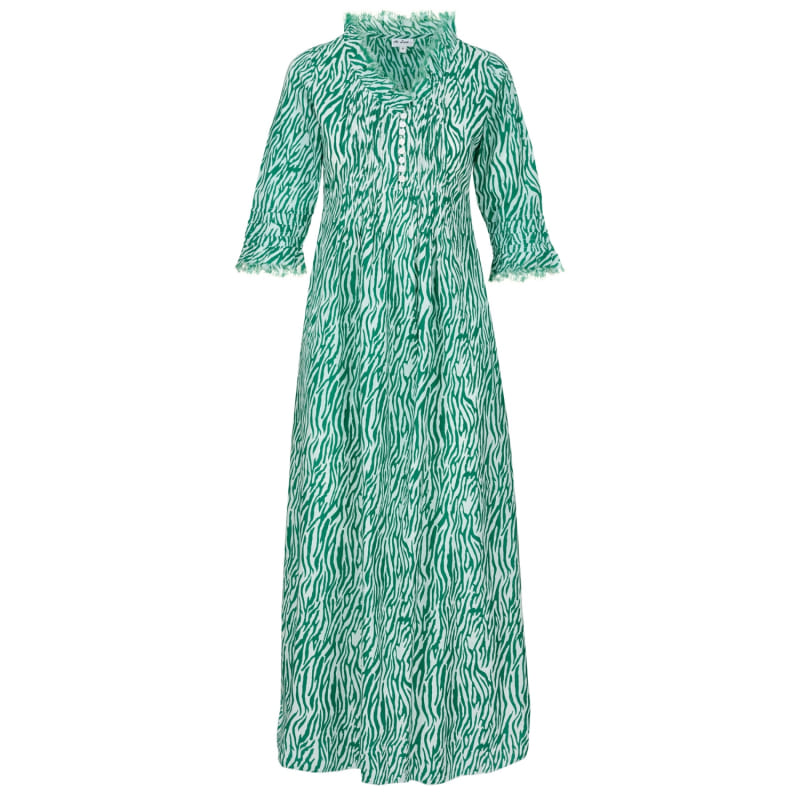 Cotton Annabel Maxi Dress In Sea Green Reeds | At Last... | Wolf & Badger