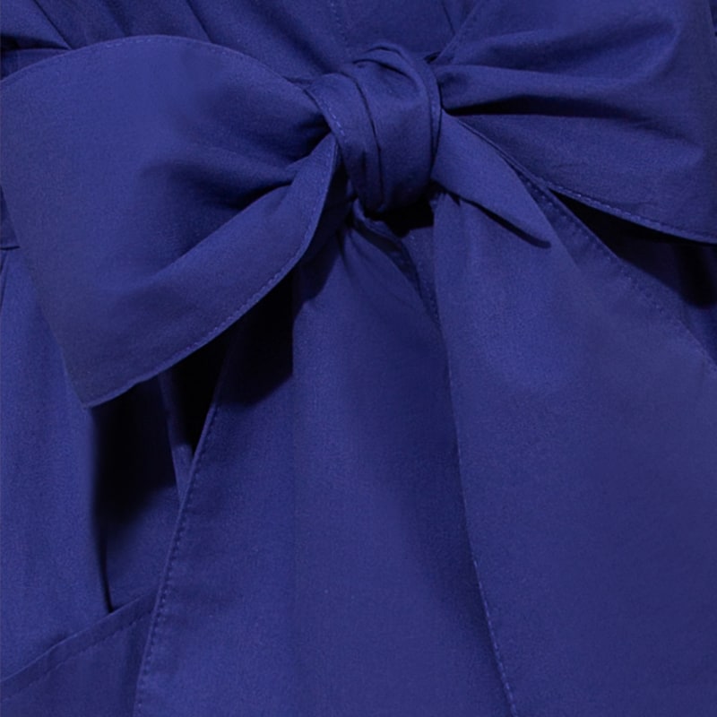 Thumbnail of Cotton Belted Gathered Maxi Shirt Dress / Vivid Blue image