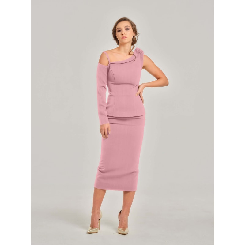 Thumbnail of Cotton Candy High-Waist Pencil Midi Skirt image