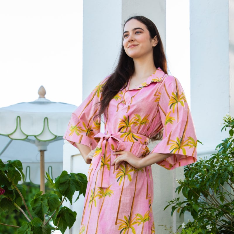 Thumbnail of Cotton Kimono Dress Pink Paradise image