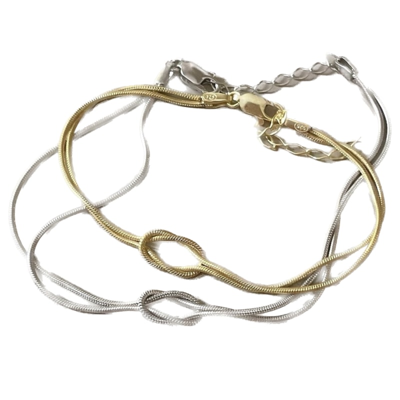 Unisex Infinity Love Knot Bracelet Set Snake Chain Knot Bracelet