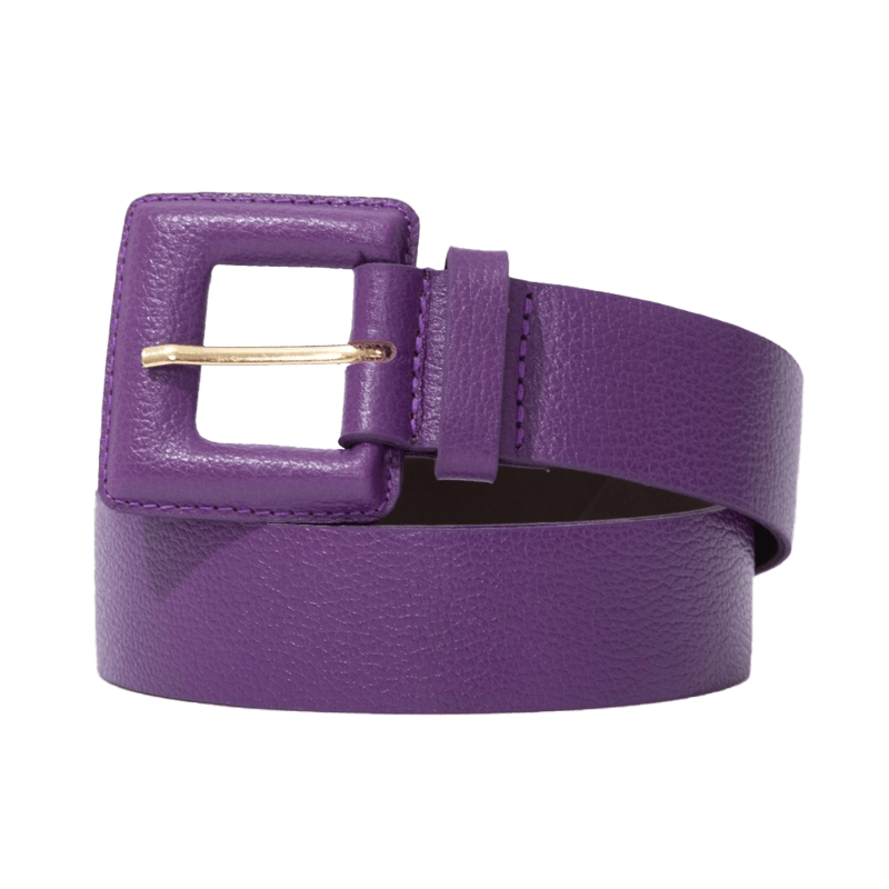 Thumbnail of Covered Leather Buckle Belt - Purple image