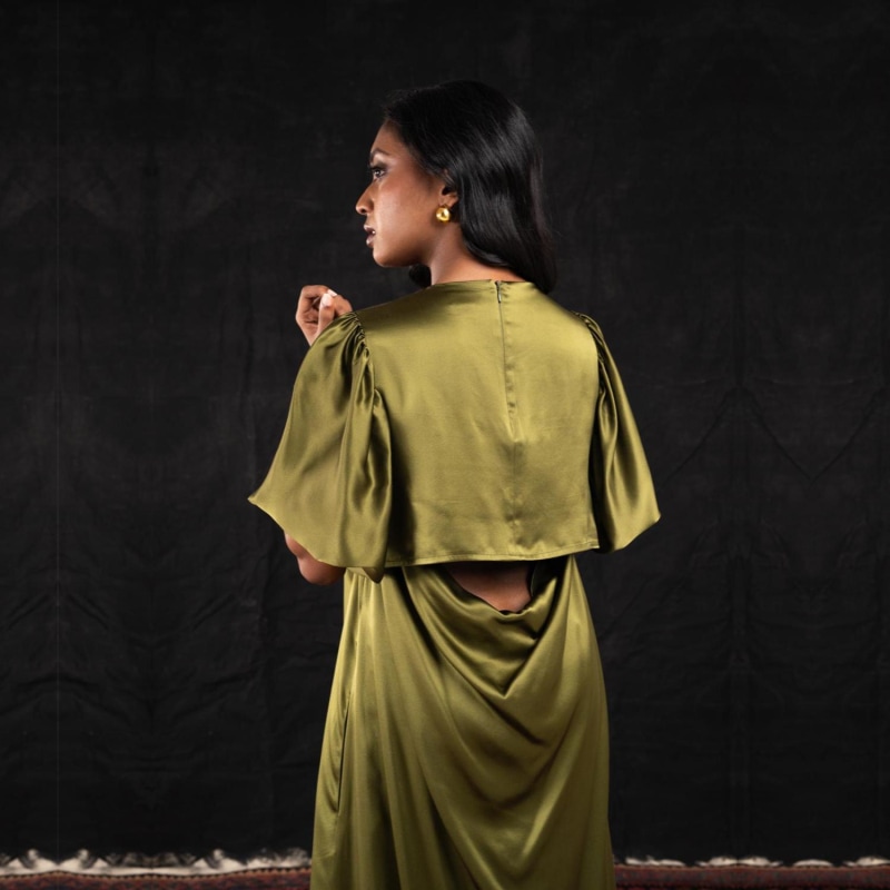 Cowl back midi dress store