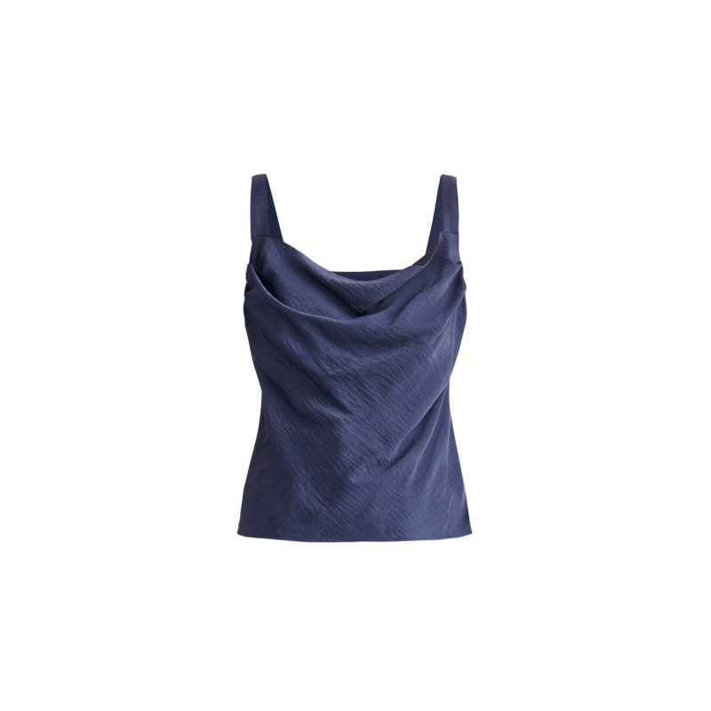 Cowl Neck Vest Top - Blue, PAISIE