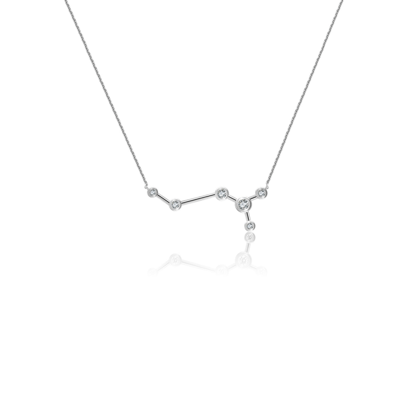 Thumbnail of Scorpio Zodiac Constellation Necklace 18K White Gold & Diamond image