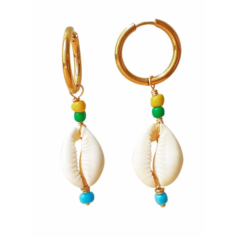 Thumbnail of Cowrie Shell Hoop Earrings Harry image