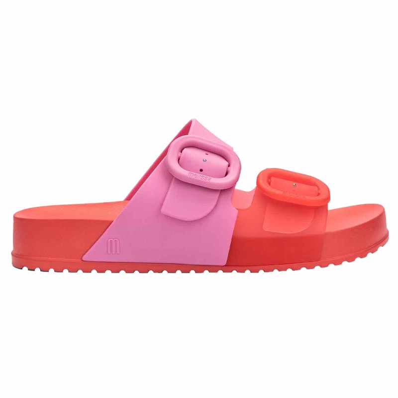 Cozy Slide With Buckle Pink Red MELISSA Wolf Badger