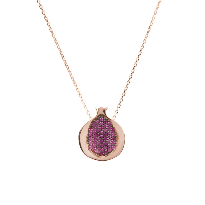 Thumbnail of Pomegranate Hidden Gems Necklace Rosegold image