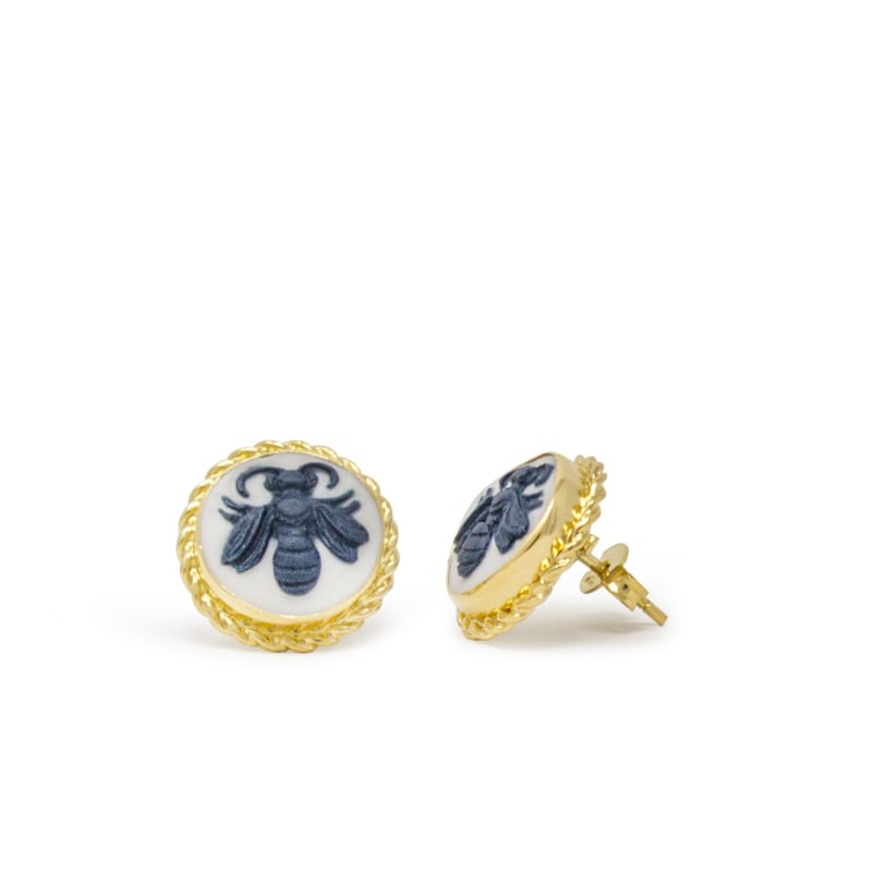 Thumbnail of Queen Bee Cameo Stud Earrings image