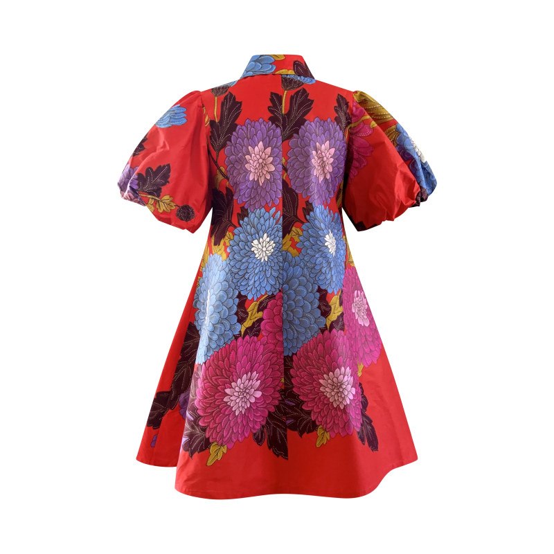 Thumbnail of Red Blossom Kaftan Shirt Dress image