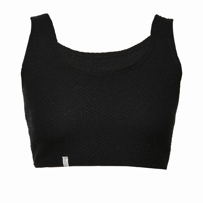 The Black Knitted Bra Top | SUCCO Wolf & Badger