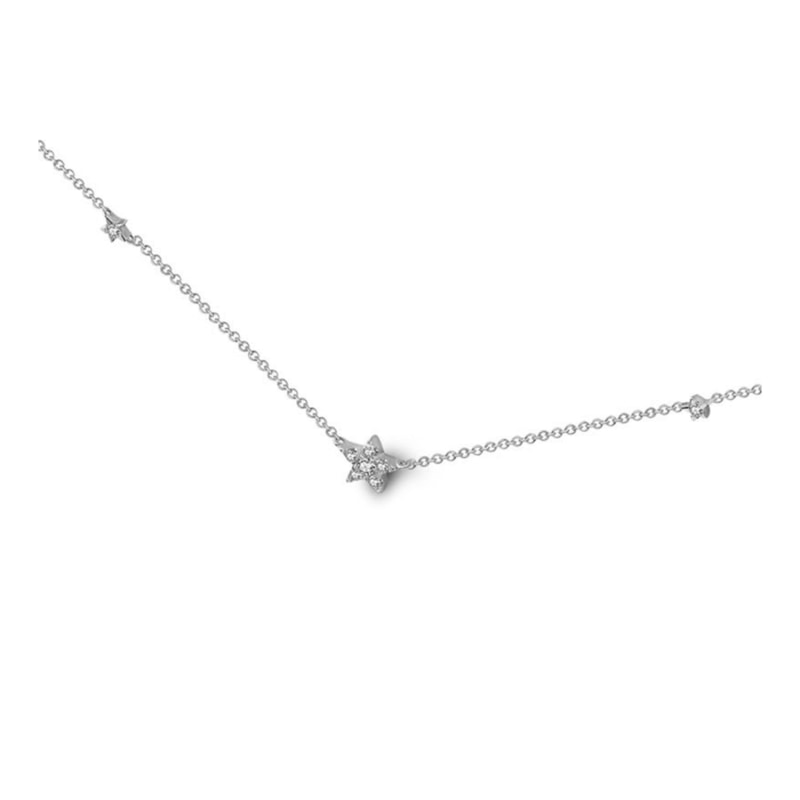 Thumbnail of 18K White Gold Triple Star Shape Diamond Necklace / Choker image