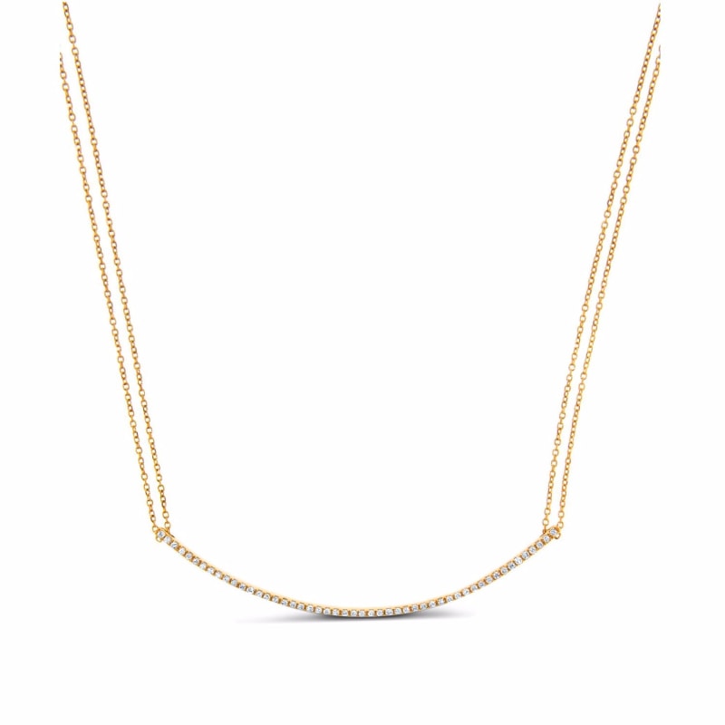 Thumbnail of Bar Diamond Necklace In18K Yellow Gold image