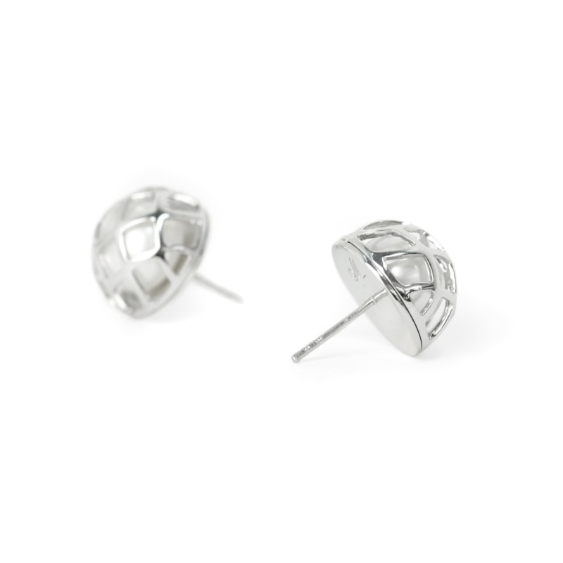 Thumbnail of Big Signature Half Cage Earrings White Gold image