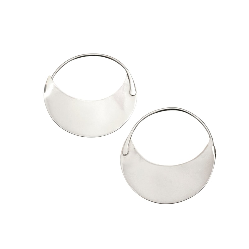 Crescent moon hoops best sale