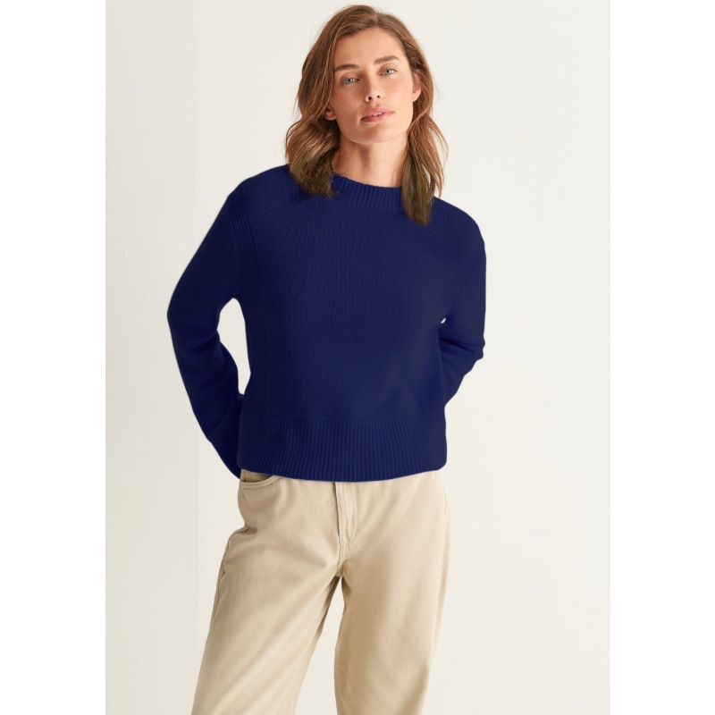 Thumbnail of Cropped Cashmere Sweatshirt In Midnight Blue image