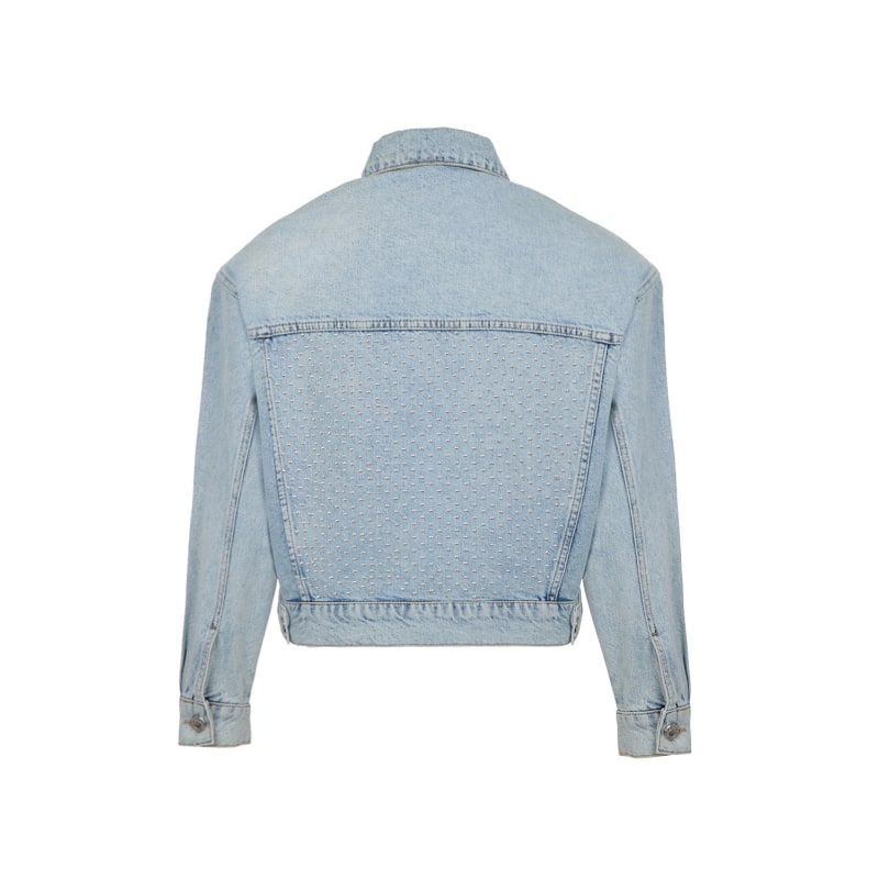 Thumbnail of Cropped Denim Jacket With Shoulder Pads image