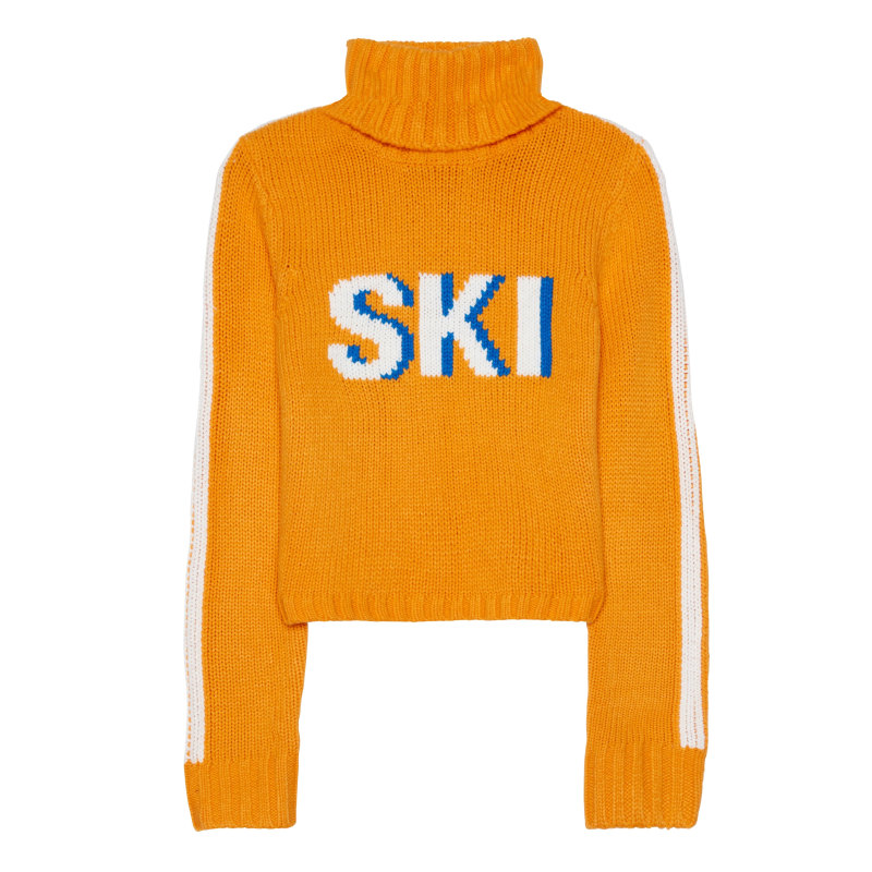 Orange cropped turtleneck best sale